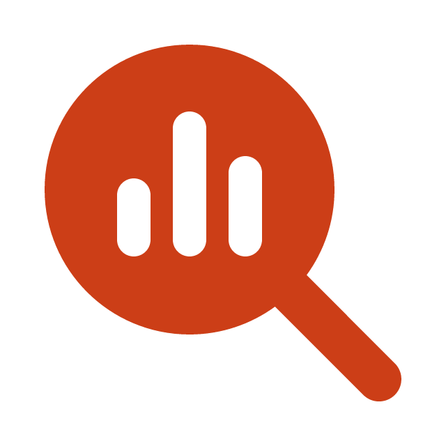 Magnifying glass chart solid